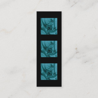 Türkis-Blau und aquamariner Fraktal-Kunst-Entwurf Mini Visitenkarte