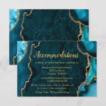 Türkis Blau und Gold Achat Hochzeitsunterkünfte