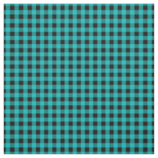 Türkis-Blau-und Schwarz-Gingham-Karo-Muster Stoff