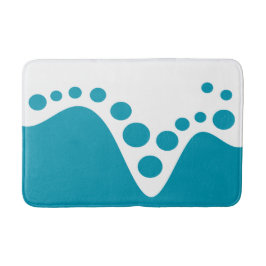 Türkis Blau weiche Welle und Blasen Badematte