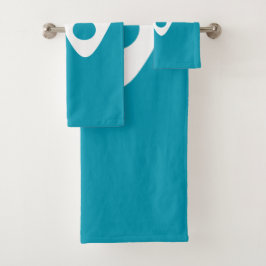 Türkis Blau weiche Welle und Blasen Badhandtuch Set