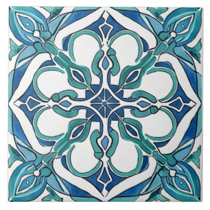 Türkis Blaues Mittelmeer Azulejo Fliese