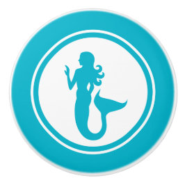 Türkis-Blaumeerjungfrau-Keramikgriff Keramikknauf