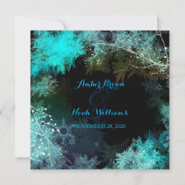 Türkis Blue Abend Forest Wedding Einladung