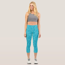 Türkis Blue Abstrakt Capri Leggings