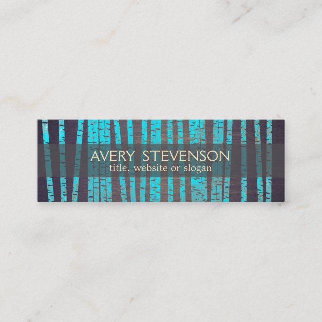 Türkis Blue Bamboo Nature Health Wellness-Center H Mini Visitenkarte (Vorderseite)