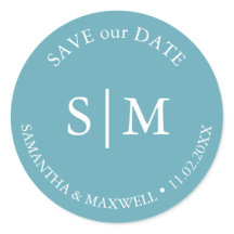 Türkis Blue Beach Wedding Mit Monogramm