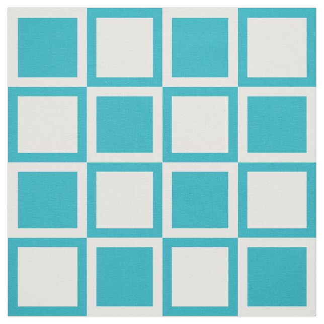 Türkis Blue Bold Mod Squares ~ großformatige Stoff (Muster)