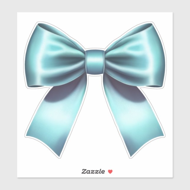 Türkis Blue Bow Elegantes Brautparty Hochzeit Aufkleber (Blatt)