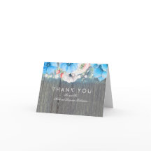 Türkis Blue Floral Rustic Wedding Vielen Dank