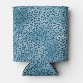 Türkis Blue Glitzer Leopard Print         Dosenkühler