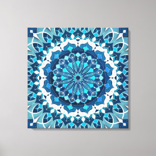 Türkis Blue Mandala Leinwanddruck