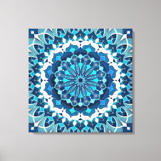 Türkis Blue Mandala Leinwanddruck