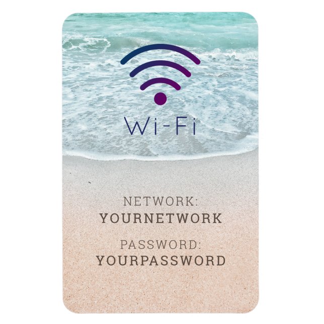 Türkis Blue Ocean Beach Wi-Fi-Zeichen Magnet (Vertikal)