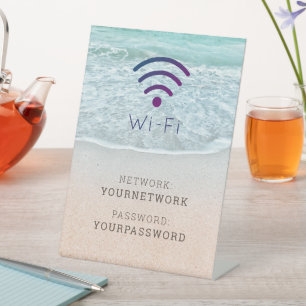 Türkis Blue Ocean Beach Wi-Fi-Zeichen Sockelschild