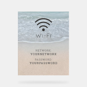 Türkis Blue Ocean Beach WLAN Acrylschild