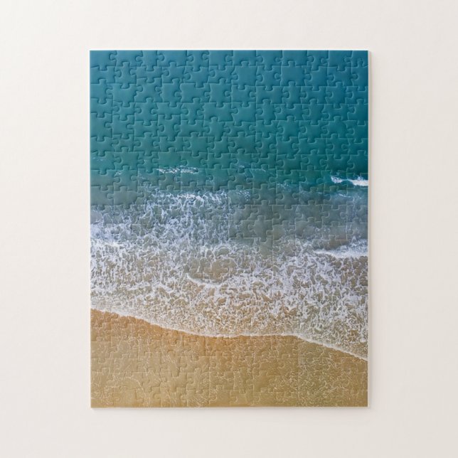 Türkis Blue Ocean Wave Sandy Beach Puzzle (Vertikal)