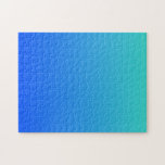 Türkis Blue Ombre Puzzle<br><div class="desc">Schlicht,  schlicht blau und türkisfarben. Sie können eine personalisierte Nachricht hinzufügen. Fügen Sie diesem beliebten Gradientendesign ein Foto hinzu.</div>