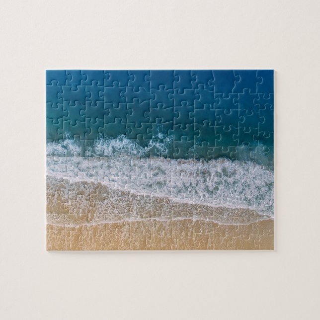 Türkis Blue Palm Coast Sandstrand Puzzle (Horizontal)