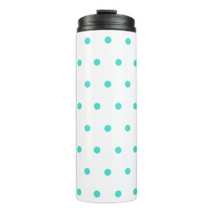 Türkis Blue Polka Dots Thermosbecher