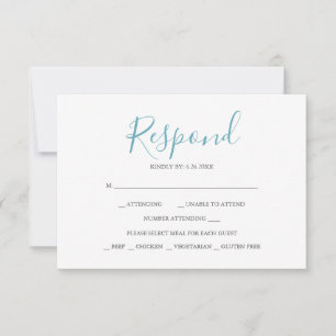 Türkis Blue Reply RSVP Cards