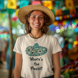 Türkis Blue Sombero Custom Slogan Graphic T-Shirt