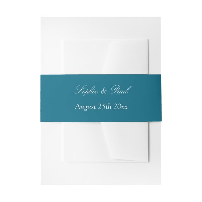 Türkis Blue Wedding Einladung Bly Band (Vorderseite Beispiel)