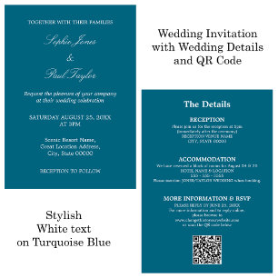 Türkis Blue Wedding QR Code UAWG Einladung