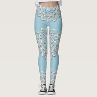Türkis Blue White Lace Heart Wedding Bridal