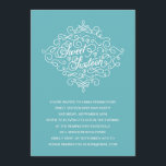 Türkis Blüh 16 . Geburtstag Geburtstagsparty Einladung<br><div class="desc">Diese elegante 16 . Geburtstag-Geburtstagsparty lädt mit einem hübschen Kalligraphieskript,  skurrilen Vintagen Schnörkeln und einem schönen türkisblauen Hintergrund zum Verweilen ein</div>