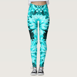 Türkis-Blumen-Leggings Leggings