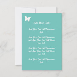 Türkis Butterfly Hochzeit Stationary Einladung