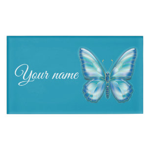 Türkis Butterfly Namenschild