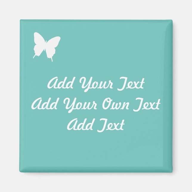 Türkis Butterfly Wedding Save the Date Magnet (Vorne)
