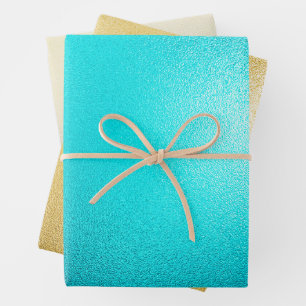 Türkis Chic Aqua Blue Geschenkpapier Set