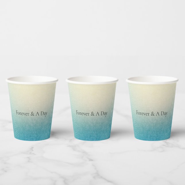Türkis Chic White Aqua Blue Pappbecher (Multi)