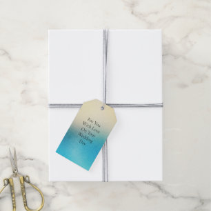 Türkis Chic White Aqua Blue Wedding Geschenkanhänger