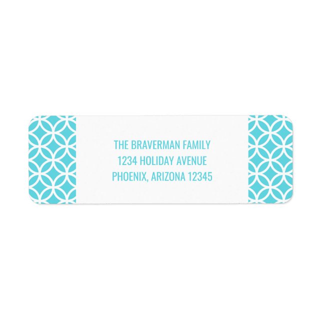 Türkis Classy Diamond Holiday Address Labels (Vorne)