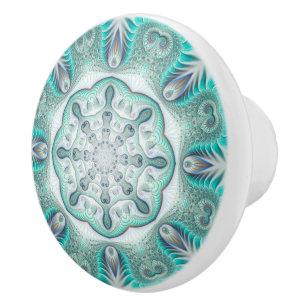 Türkis Coral Reef Mandala Keramikknauf