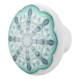 Türkis Coral Reef Mandala Keramikknauf