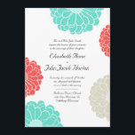 Türkis & Coral Zinnia Blume Einladung Hochzeit<br><div class="desc">Eine einfache,  schicke Hochzeitsreise mit abstrakten,  modernen Zinnia-Blume in Türkis,  Korallen und Chaki. Auch in beliebiger Farbe Ihrer Wahl erhältlich,  senden Sie mir einfach eine E-Mail.</div>