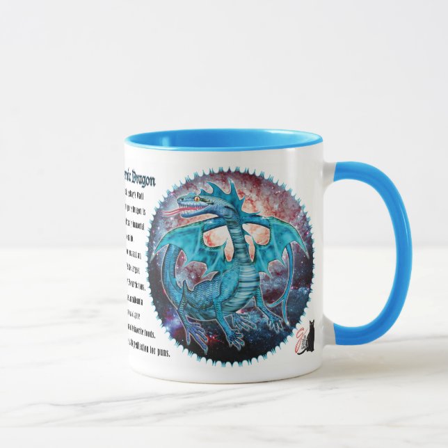 Türkis Cosmic Dragon Tasse (Rechts)