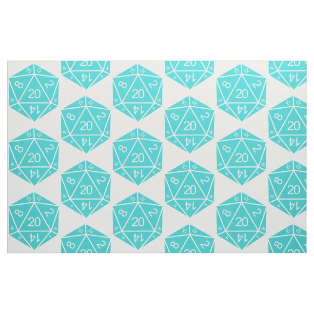 Türkis D20 Dice Fabric Stoff (Fat Quarter (45,7 x 55,9 cm))