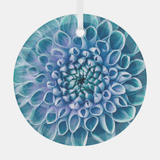 Türkis Dahlia Blume Makro Hintergrund Ornament Aus Glas
