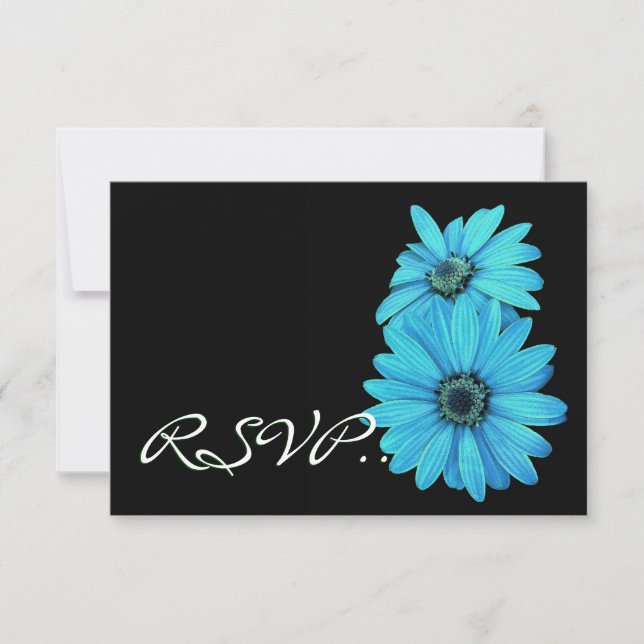 Türkis Daisies UAWG Wedding Response Card V2 RSVP Karte (Vorderseite)