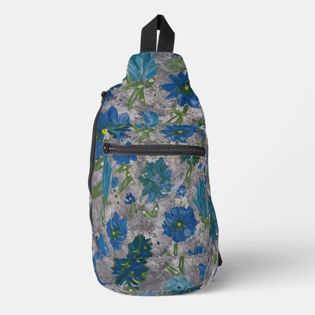 Türkis Daisy Floral Sling Bag (Vorderseite)