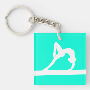 Türkis des Gymnast-Schlüsselanhänger-w/Name Schlüsselanhänger