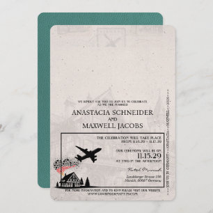 Türkis Deutschland Pass Wedding Einladung