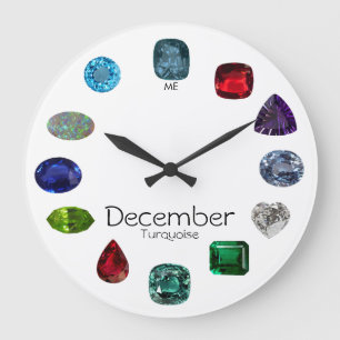 Türkis, Dezember Birthstone Große Wanduhr