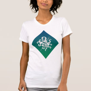 Türkis Diamond Octopus T - Shirt
